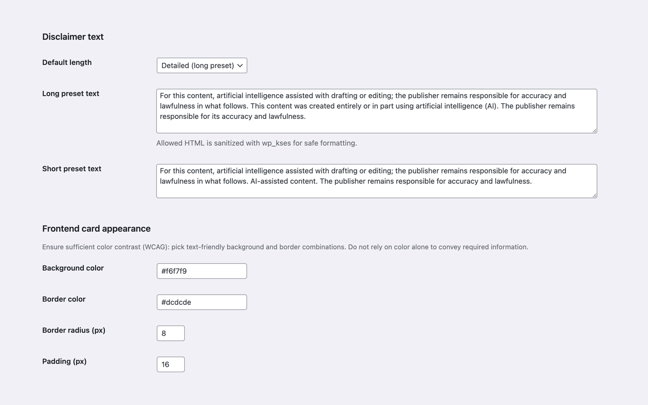 AI Content Disclosure Sceenshot 2