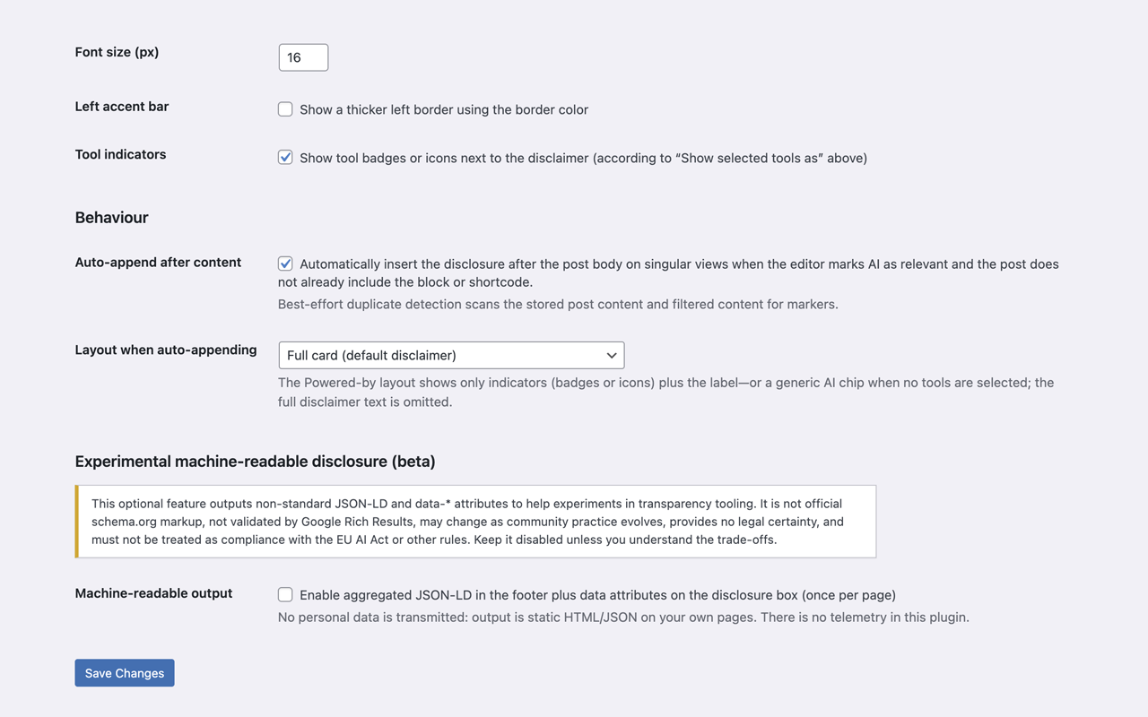 AI Content Disclosure Sceenshot 3