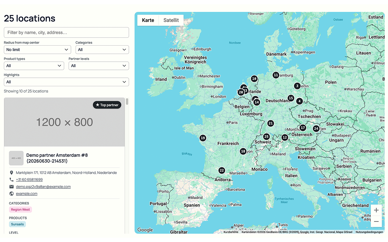 Partner Map Locator