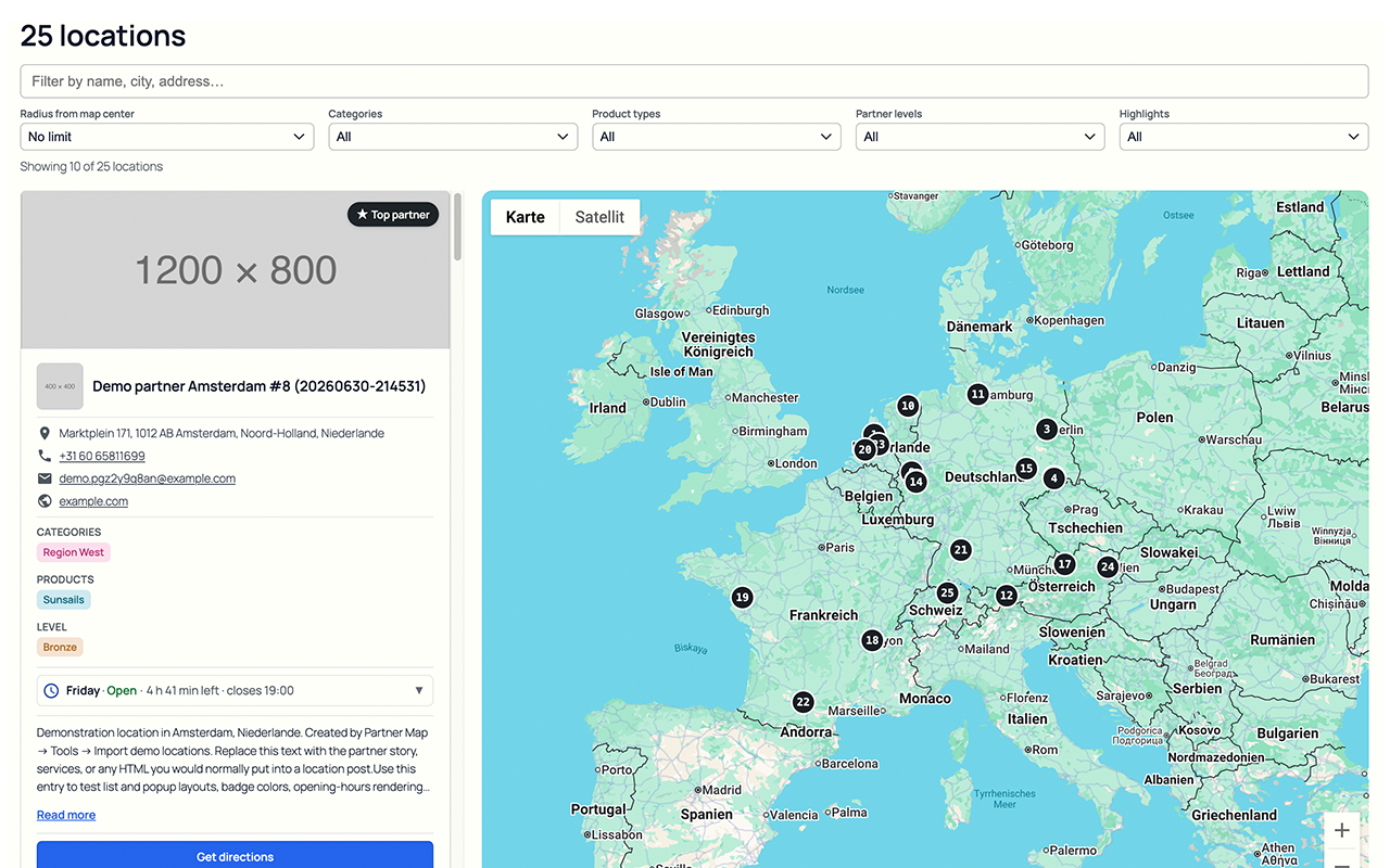 Partner Map Locator
