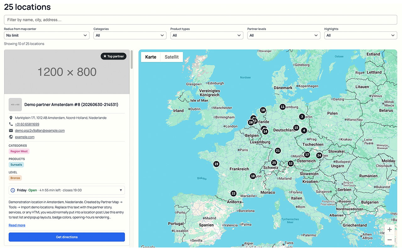 Partner Map Locator