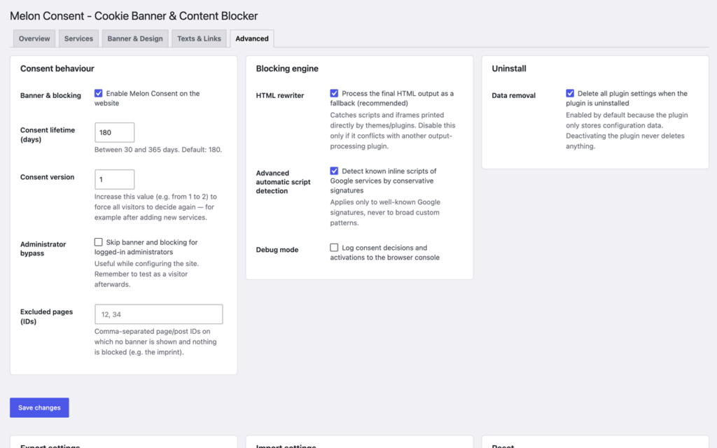 Melon Consent – Cookie Banner & Content Blocker